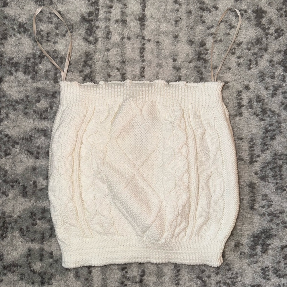 Forever 21 Cream Knit Tube Top